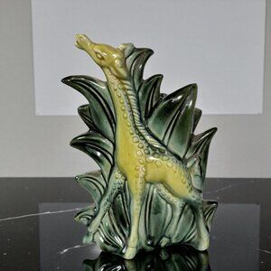 Vintage Hull Giraffe & Leaves Free Standing Planter Vase Figurine Mid Century